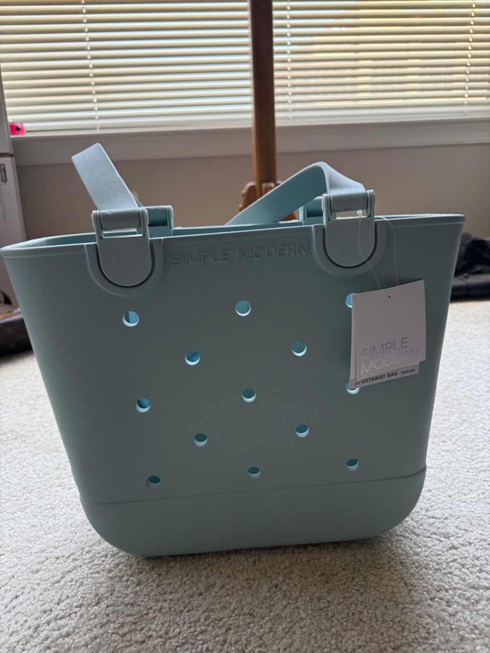 Simple Modern Sea Glass Sage Medium Getaway Tote Bag